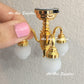 1:12 Scale Dollhouse Miniature Bedroom Living Room Chandelier LED Light Ceiling Light; High 3.5CM