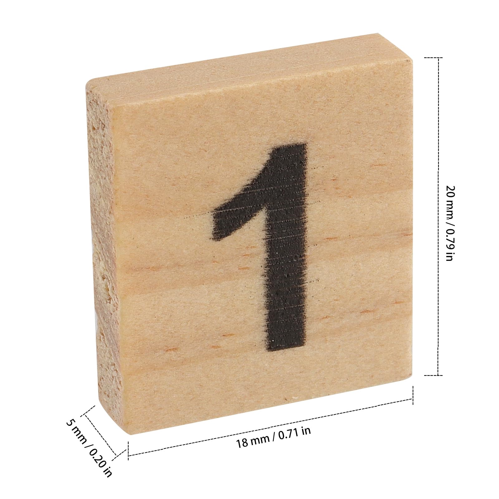 ZEONHAK 1200 PCS Small Wooden Number Tiles, Mini Wooden Number Symbol for DIY Craft, Home Decoration, Math Practise, 0.8 x 0.7 x 1/5 Inch