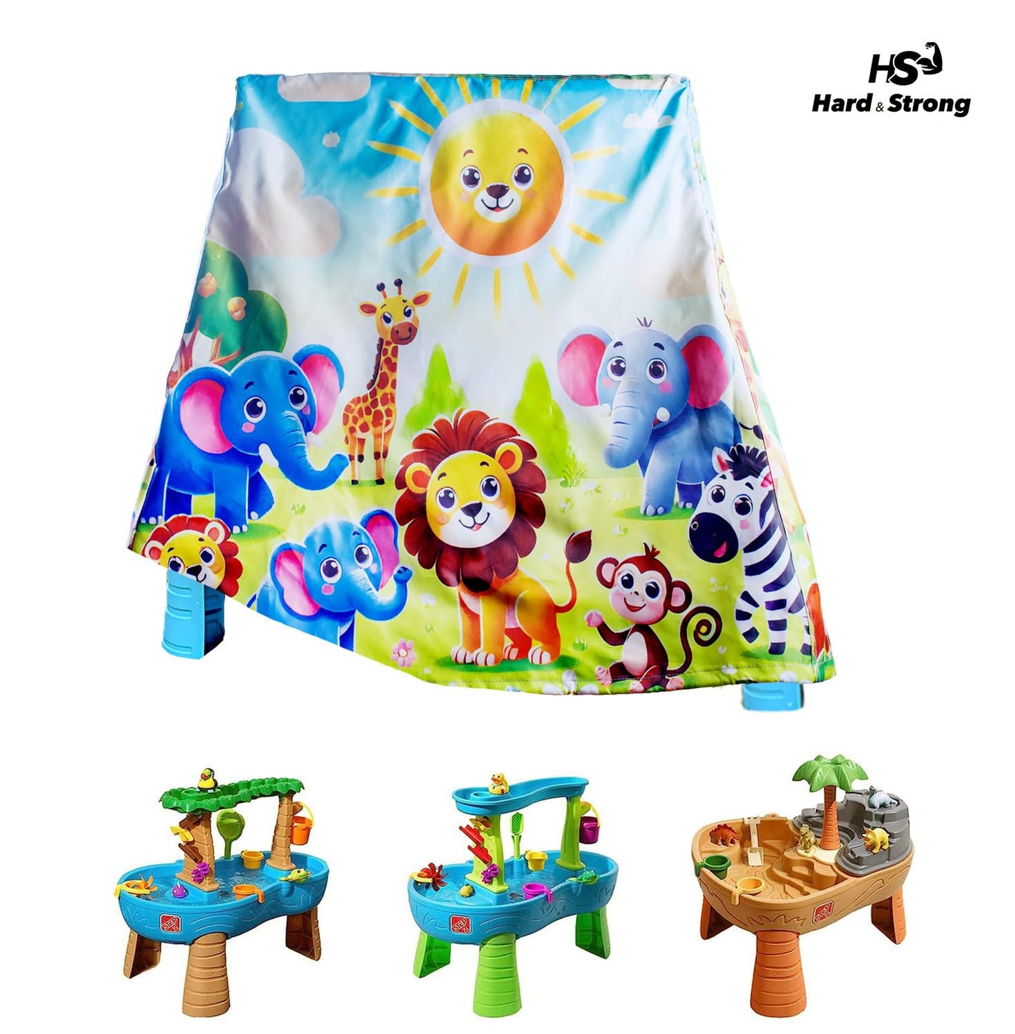 Oxford 600D Durable Waterproof Cover, Anti-UV Dust Proof Kids Water Table Cover, Cute Colorful Vibrant Design, Includes Bag