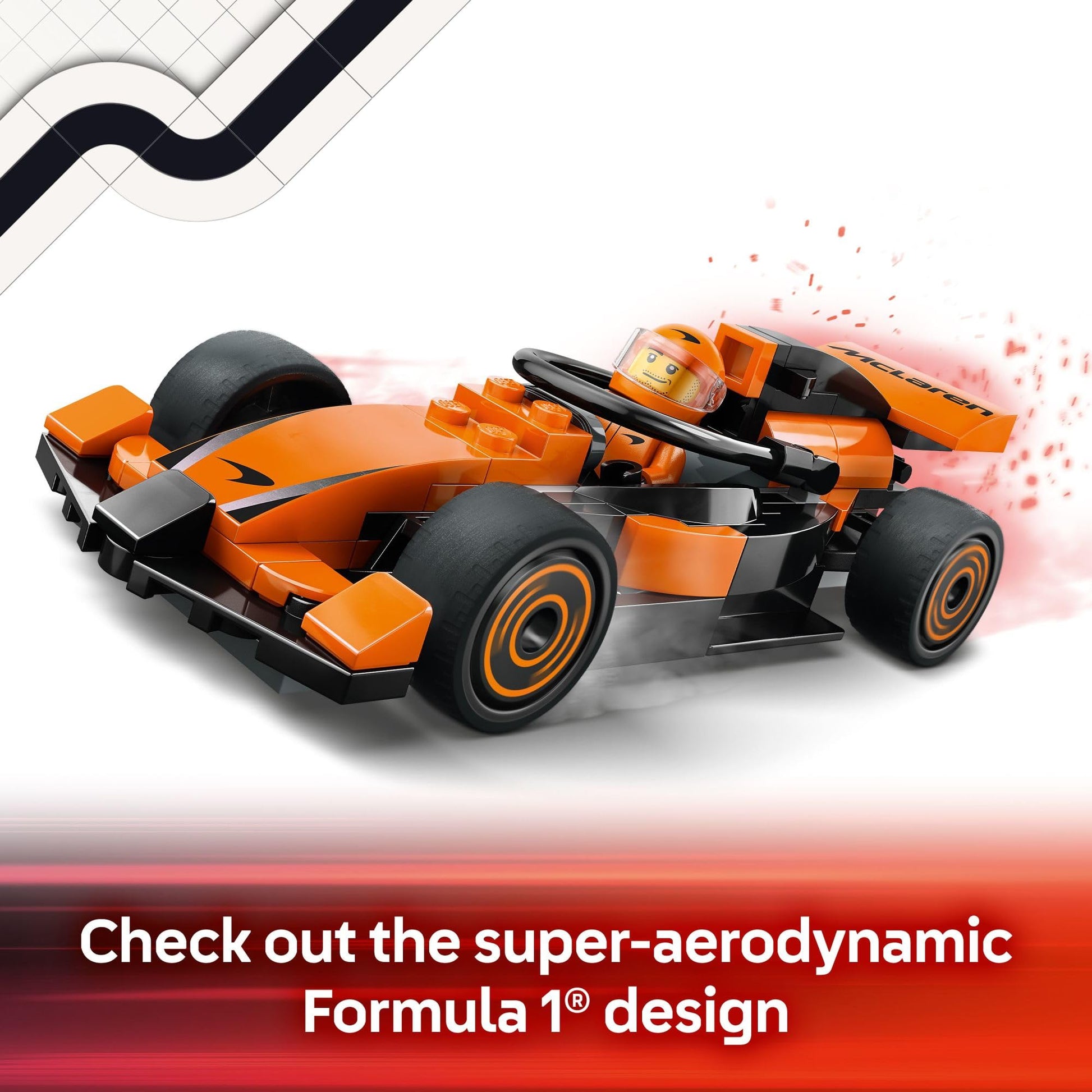 LEGO City F1 Driver with McLaren Race Car Toy - Model Car Building Toy Kit for Kids, Boys and Girls, Ages 6+ - F1 Collectible for Fans - with a Driver