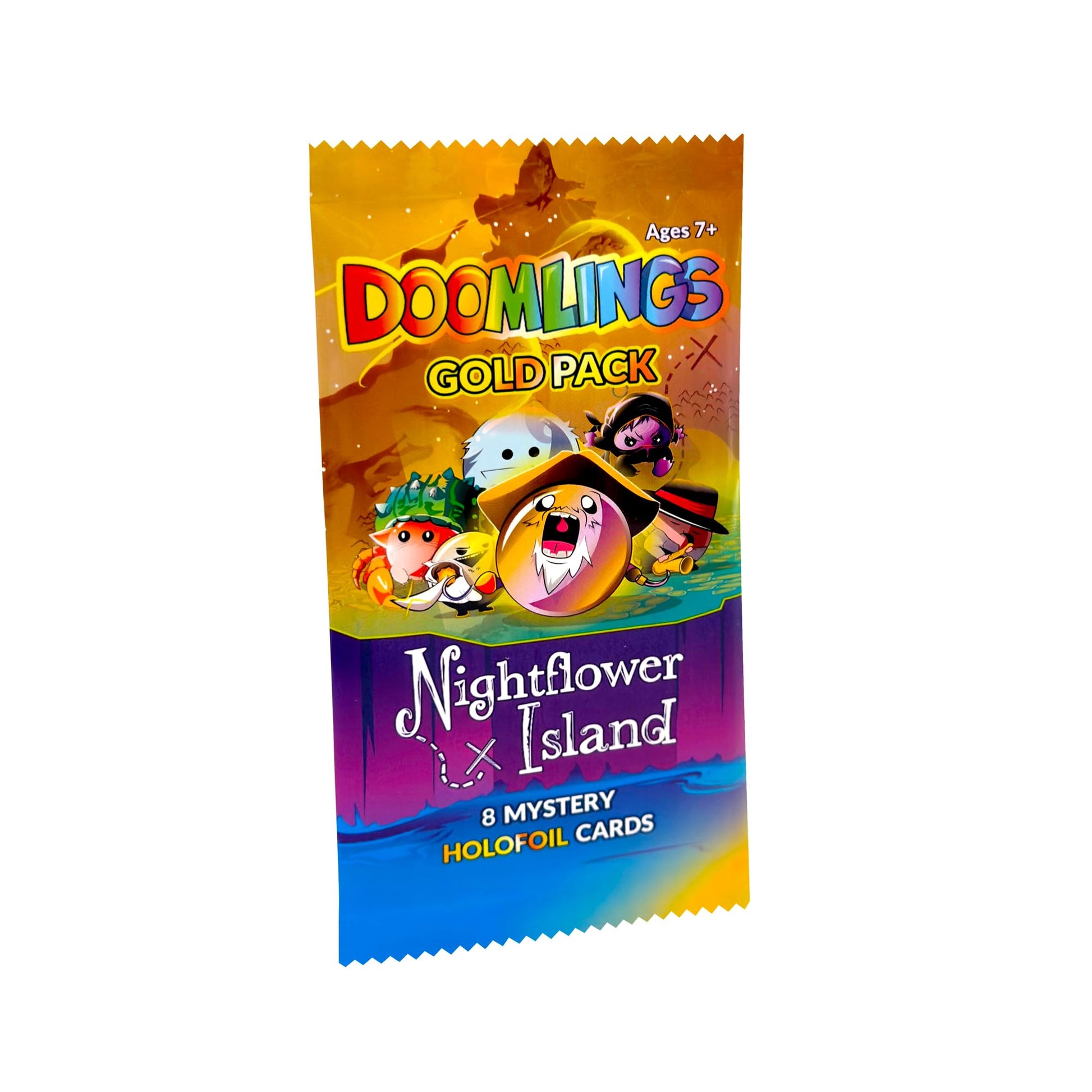 Doomlings Nightflower Island Gold Pack, Collectible Holofoil Card Game, Shadow Puppets, Castle Glass, and Mokoko Village Expansions
