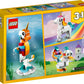 LEGO Creator 3 in 1 Magical Unicorn Toy, Transforms to Seahorse to Peacock, Rainbow Animal Figures, Unicorn Gift for Grandchildren, Girls and Boys