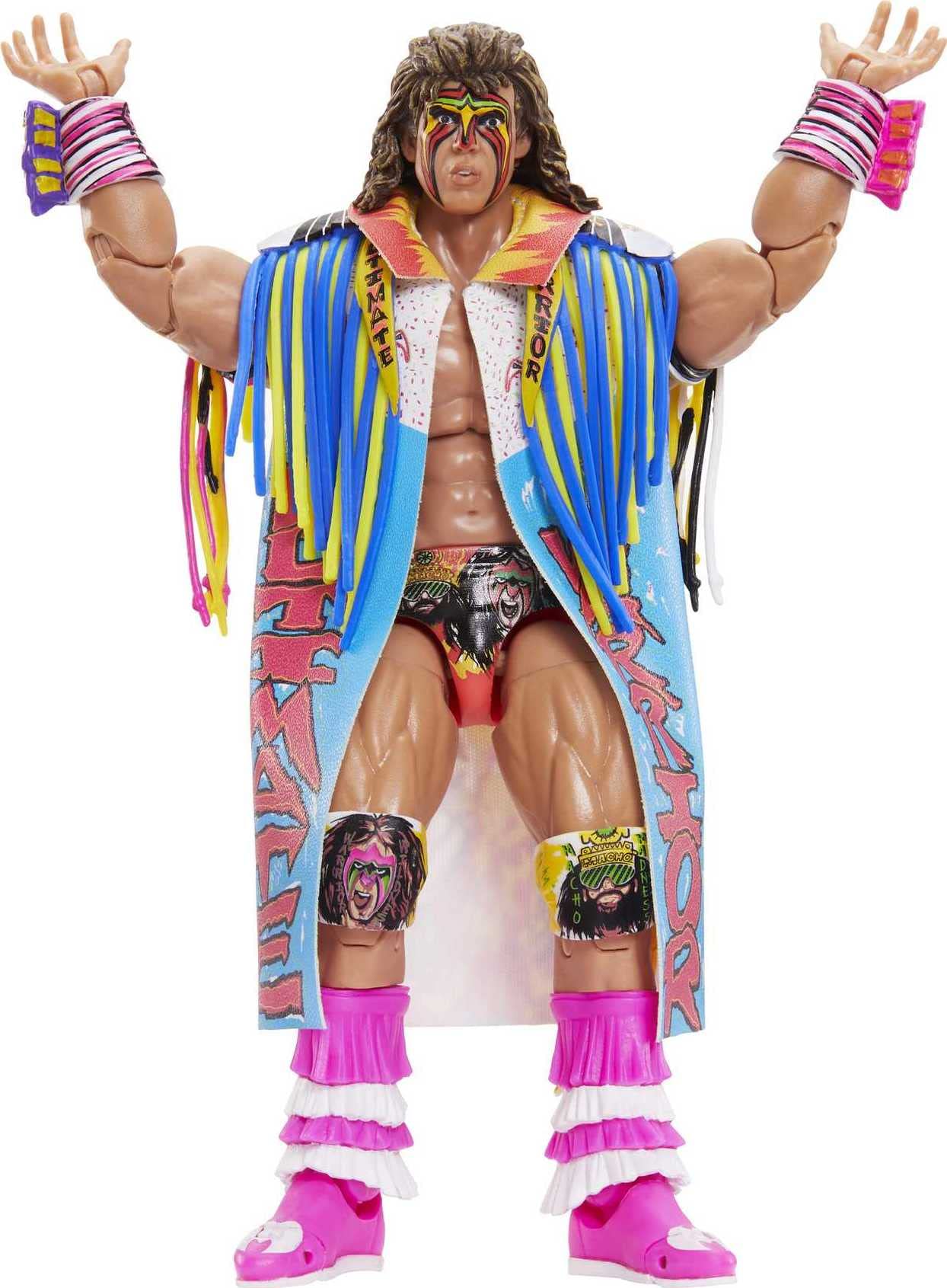 Mattel WWE Ultimate Edition Action Figure & Accessories Set, Warrior 6-inch Collectible with 30 Articulation Points, Swappable Pieces & Entrance Gear