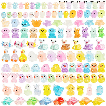 120 Glow In The Dark Animal Resin - 30 Styles?These small animals glow in the dark, Perfect for fairy garden decorations, Miniature landscape