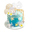SeaShell Cake Decorations Under The Sea Cake Toppers with Starfish Shell Balls Coral for Summer Beach Birthday Supplies