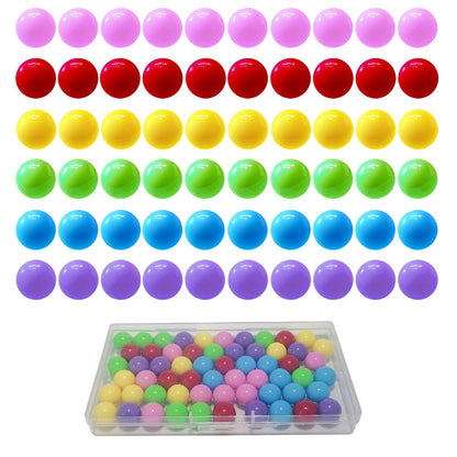 Yoeevi 60 Pcs Chinese Checkers Marbles Balls in 6 Colors,Game Replacement Balls with Plastic Box for Marble Run, Marbles Game