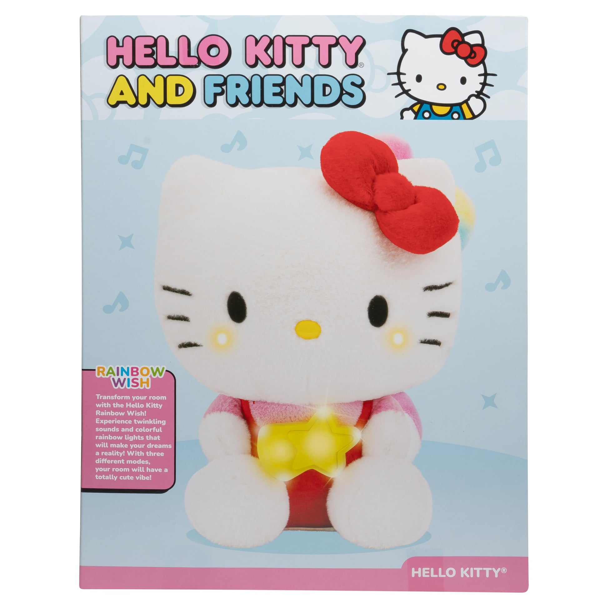 Jazwares Hello Kitty and Friends - Hello Kitty 10-inch Illuminating Feature Plush - 5 Colors and Twinkle Sounds - Amazon Exclusive - Officially