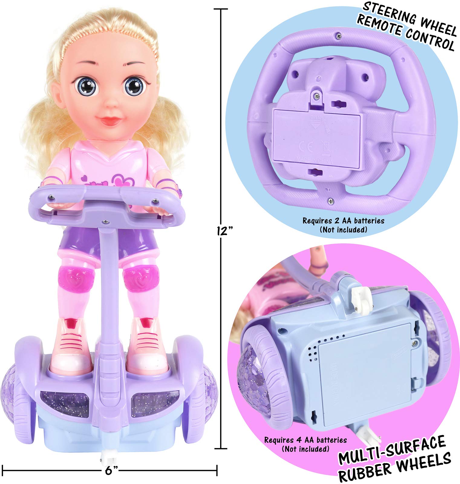 Kiddie Play Remote Control Electric Doll Scooter Toy for Kids