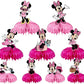 For Minnie Birthday Party Supplies, 9Pcs Honeycomb Centerpieces for Mouse Party Decorations, Double Sided Table Decorations Centerpieces Party