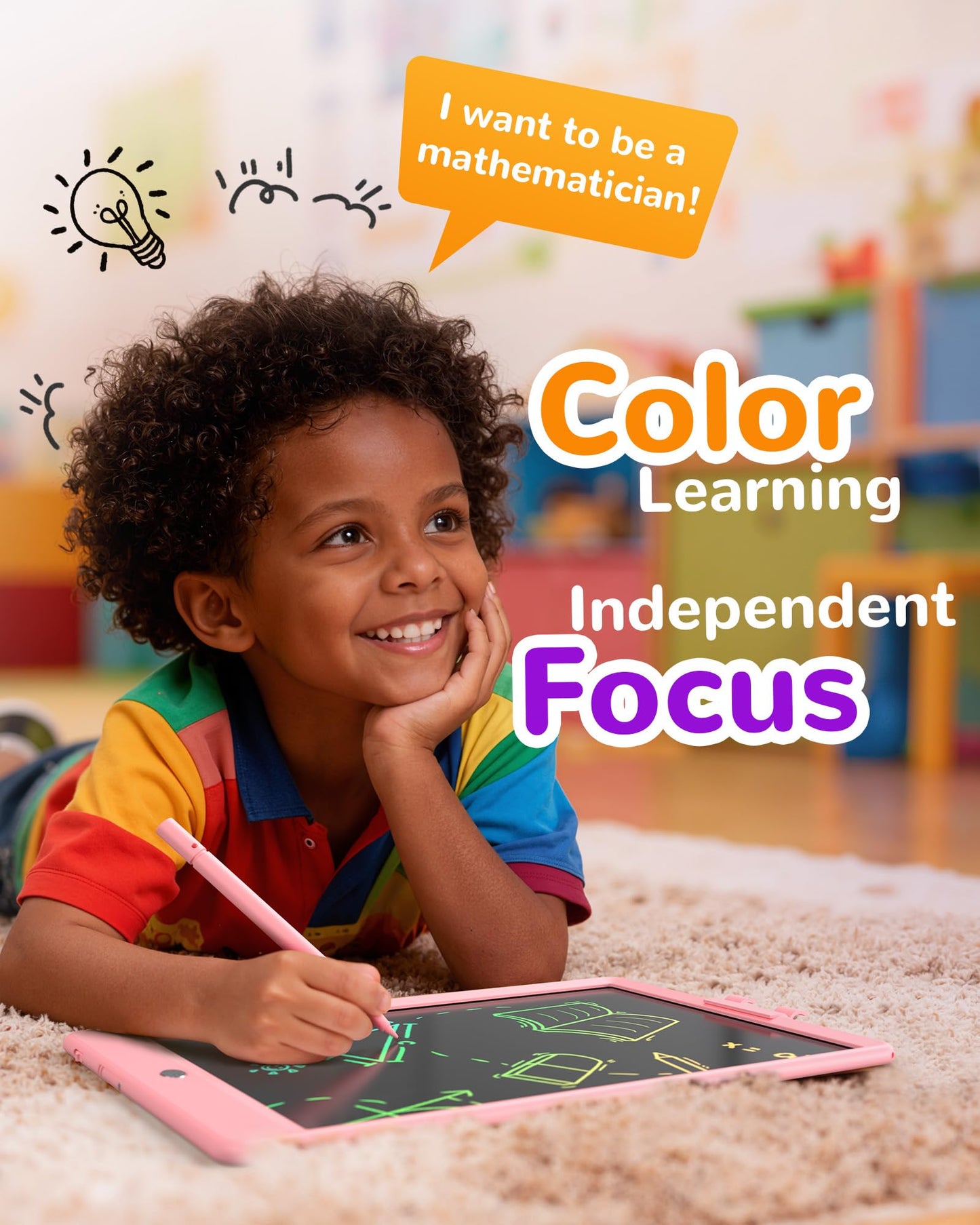 KOKODI LCD Writing Tablet,Gifts for 3 Years Old Boys and Girls,10 Inch Colorful Doodle Board Drawing Tablet, Erasable Reusable Electronic Drawing