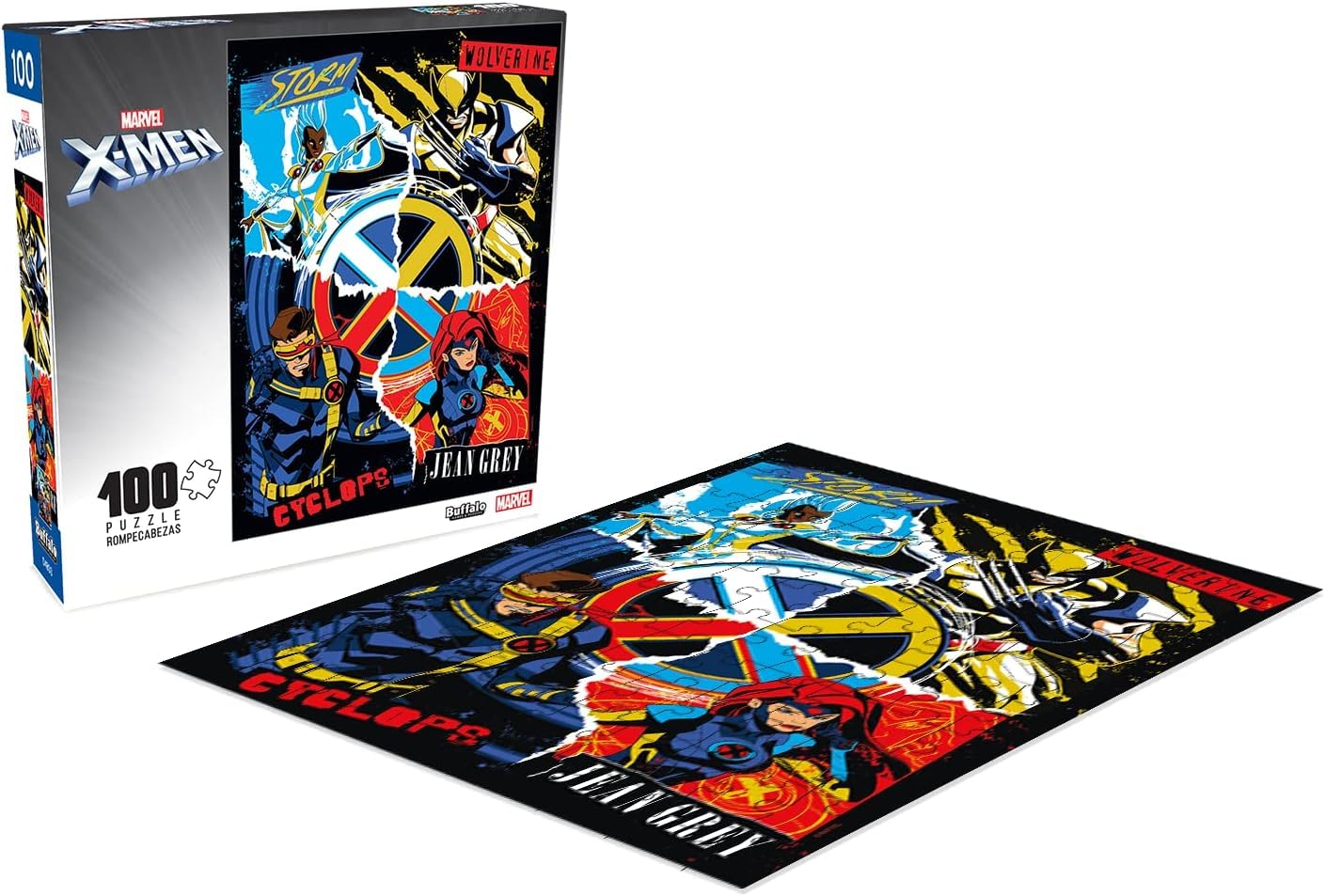 Buffalo Games - Marvel - X-Men - 100 Piece Jigsaw Puzzle for Families -Challenging Puzzle Perfect for Game Nights - Finished Size is 15.00 x 11.00