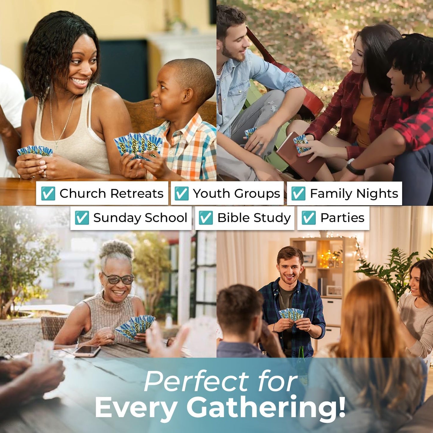 African American Expressions Church Flow - 2-in-1 Christian Card Game for Family Fun - Fill in the Blank & Act it Out Charades Experience - Perfect