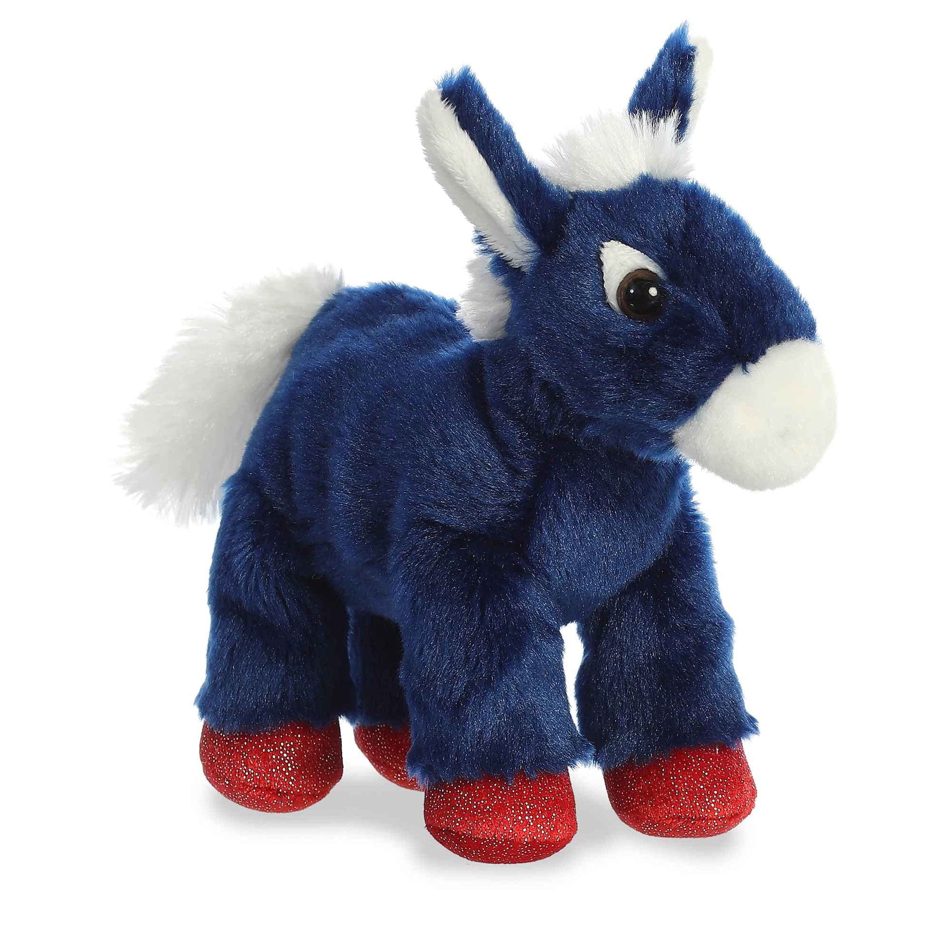 Aurora® Adorable Mini Flopsie™ Brave Donkey Stuffed Animal - Playful Ease - Timeless Companions - Blue 8 Inches