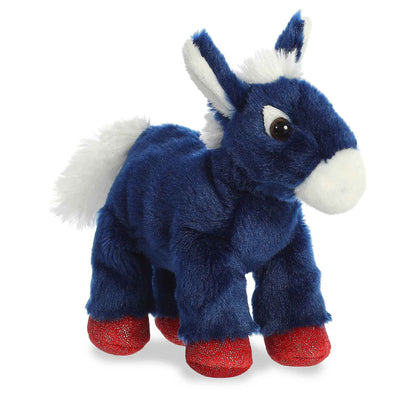 Aurora® Adorable Mini Flopsie™ Brave Donkey Stuffed Animal - Playful Ease - Timeless Companions - Blue 8 Inches