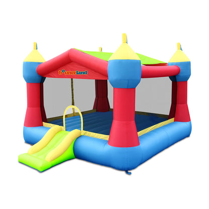 Bounceland Inflatable Party Castle Bounce House Bouncer, 16 ft L x 13 ft W x 10.3 ft H, Basketball Hoop, Removable Sun Roof, UL Strong Blower