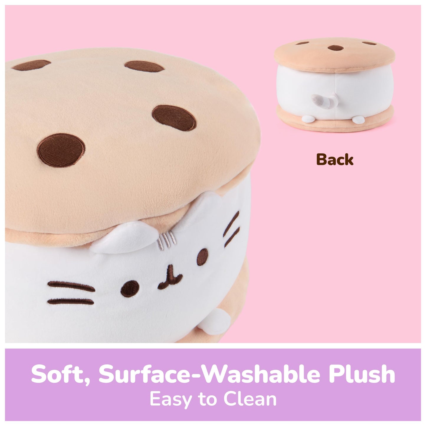 GUND Pusheen Cookie Ice Cream Sandwich Squisheen 11" Squishy Plush; Ages 8+