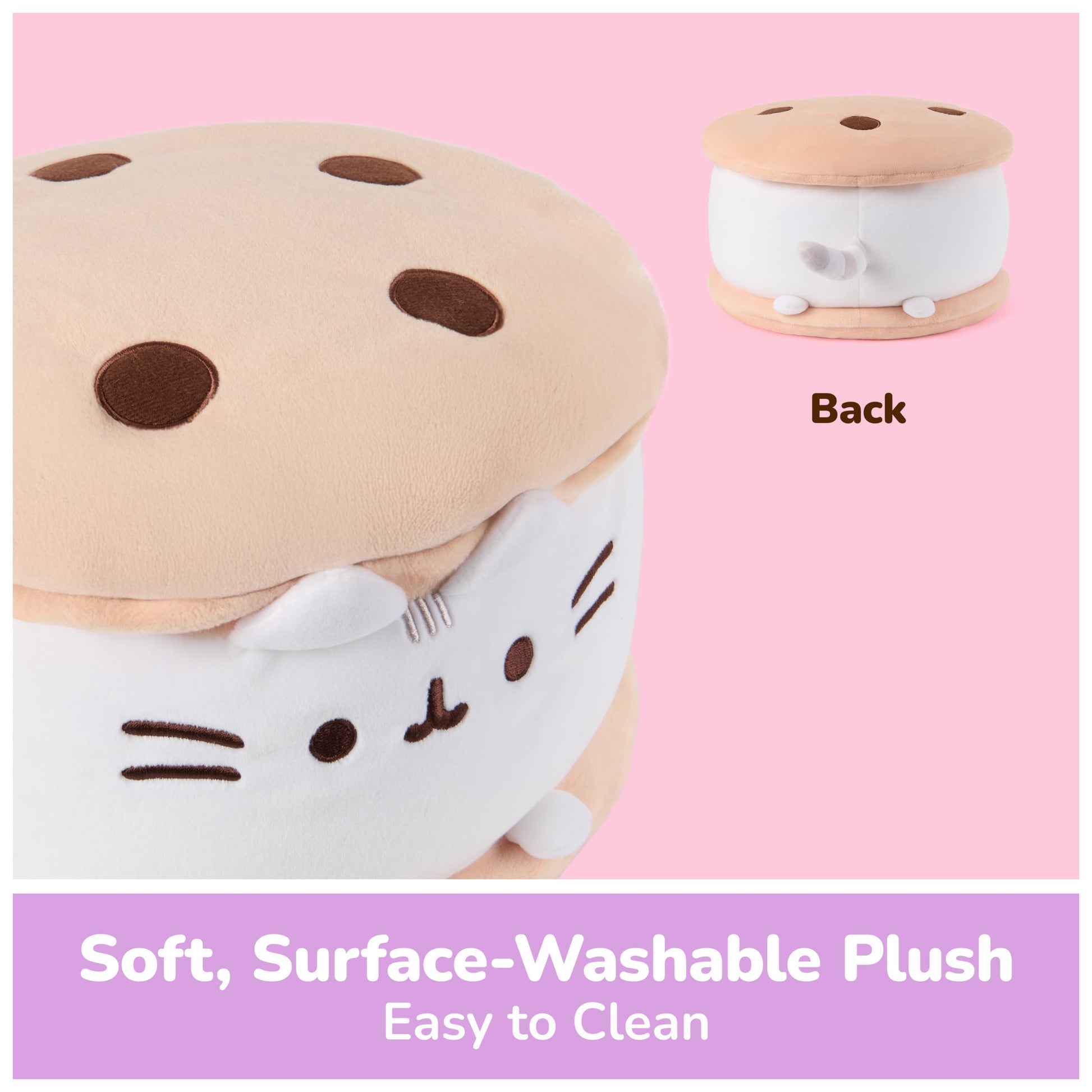 GUND Pusheen Cookie Ice Cream Sandwich Squisheen 11" Squishy Plush; Ages 8+