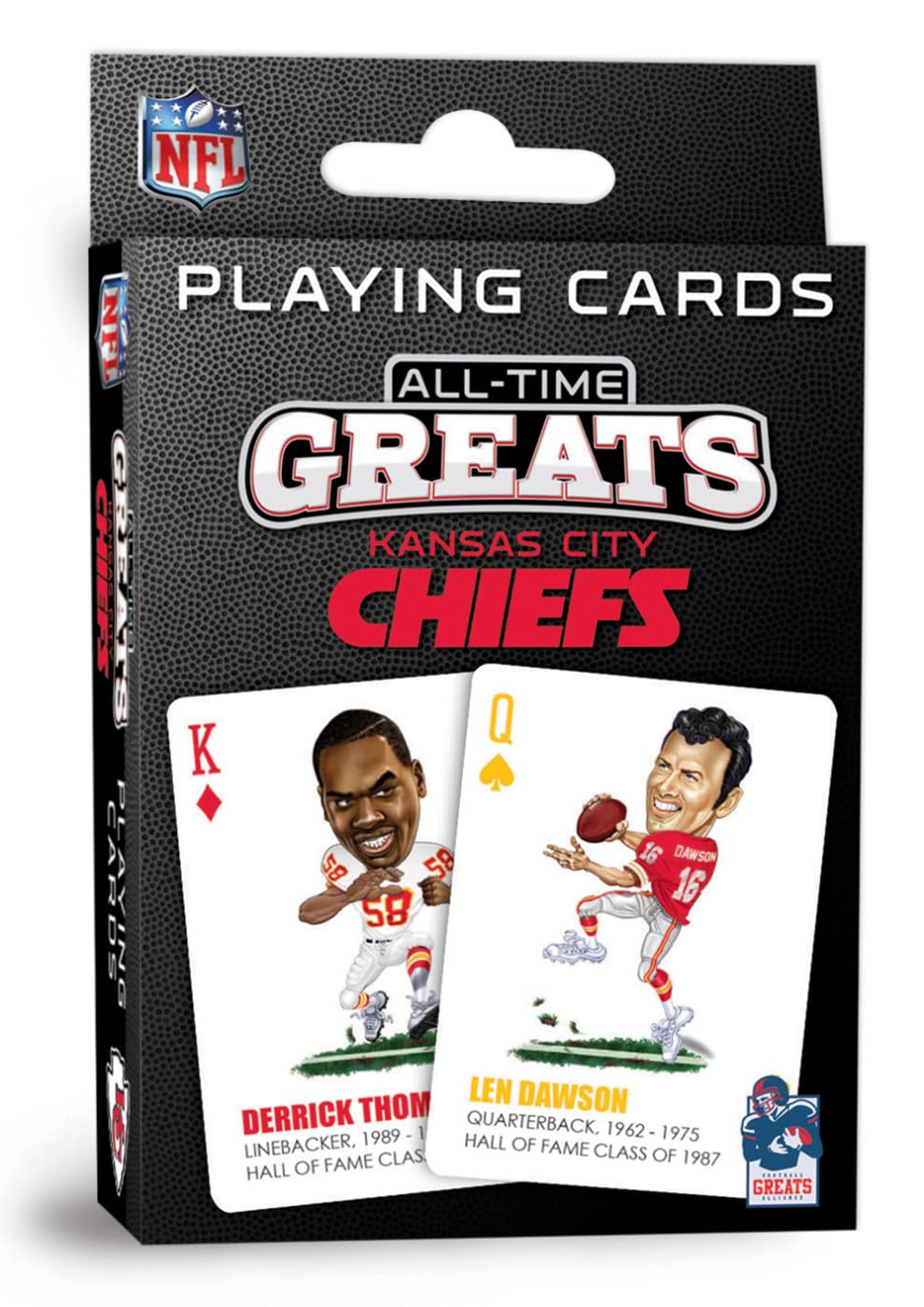 Masterpieces Kansas City Chiefs All-Time Greats Playing Cards, Official NFL Team Deck, Custom Team Designs, 52 Cards & 2 Jokers, Sports Fan Gift, Ages
