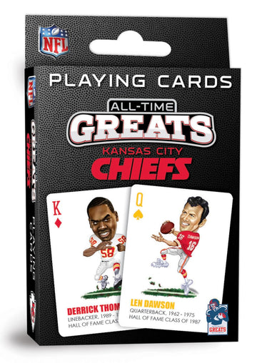 Masterpieces Kansas City Chiefs All-Time Greats Playing Cards, Official NFL Team Deck, Custom Team Designs, 52 Cards & 2 Jokers, Sports Fan Gift, Ages