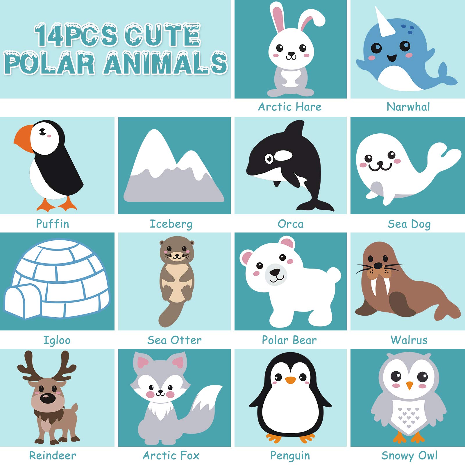 CiyvoLyeen Polar Animals Sewing Kit for Kids Make Your Own Winter Polar Animals Felt Plush Craft Kit Includes 14 Creative Projects to Sewing Beginners