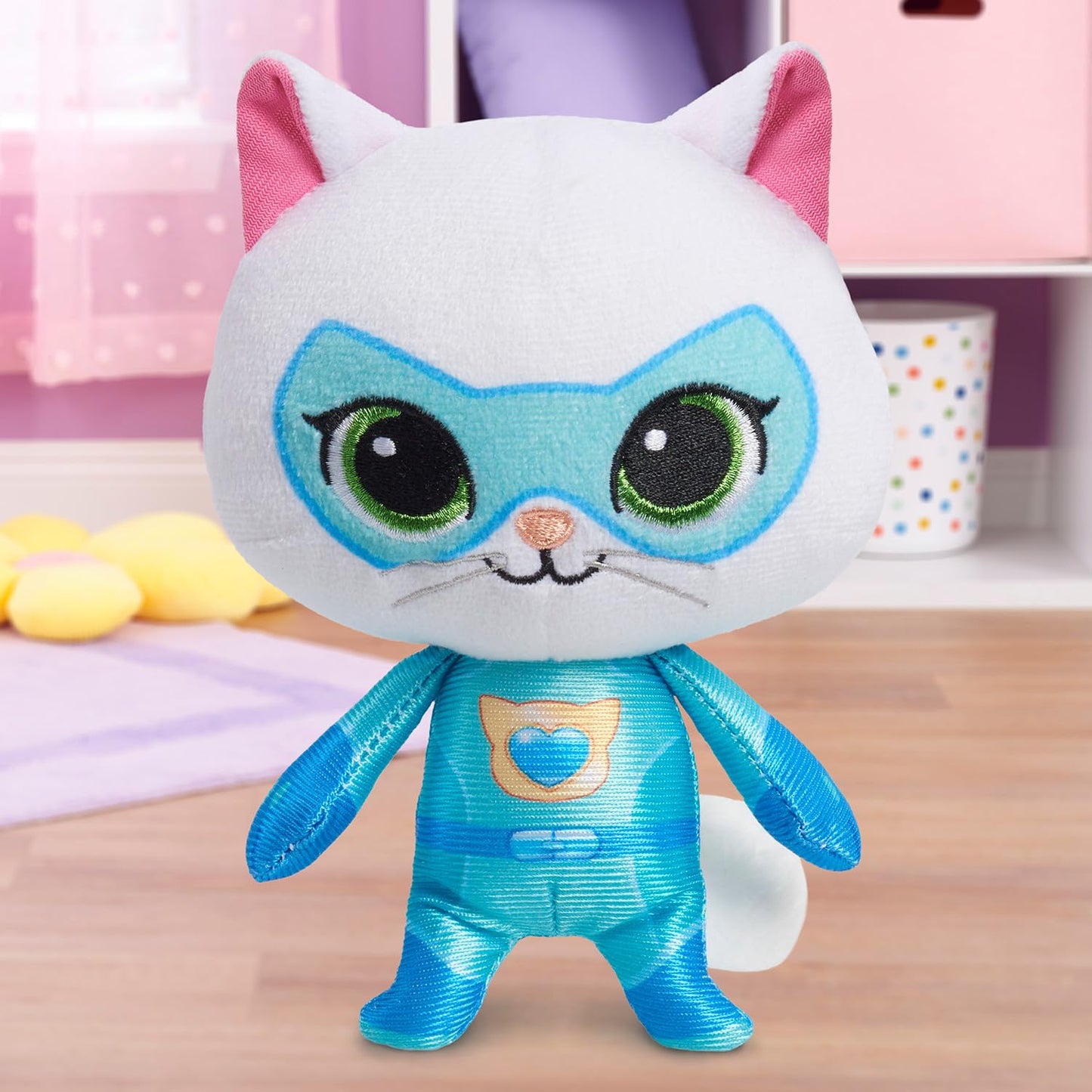 Disney Junior SuperKitties 6.5-inch Small Plush Stuffed Animal, Bitsy, Kitten, Easter Basket Fillers, Gifts, Presents, Kids Toys for Ages 2 Up by Just