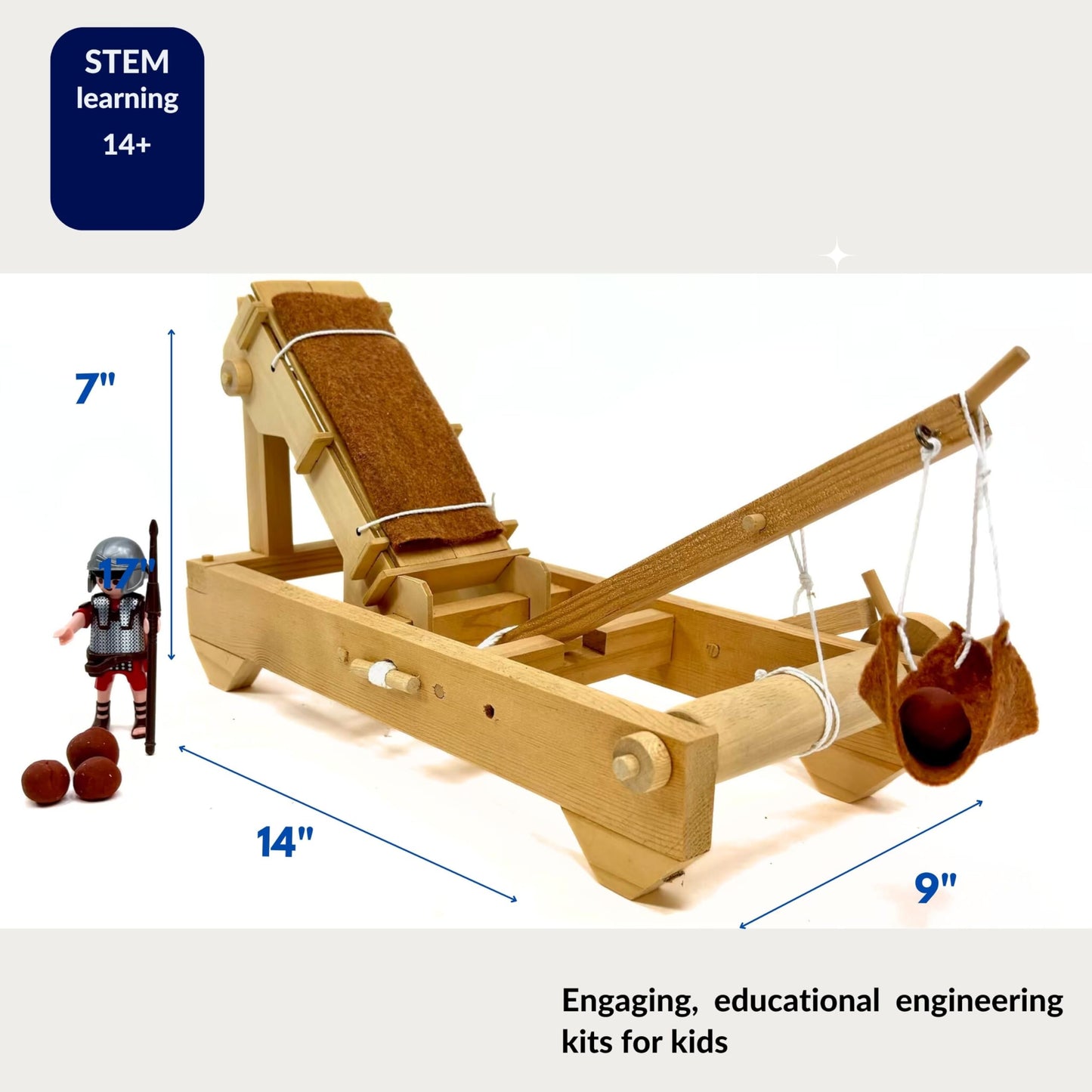 Pathfinders STEM Kit - Medieval Onager Catapult | Build Your Own Working Siege Engine | Wooden Model Kit for Teens and Adults | Educational STEM