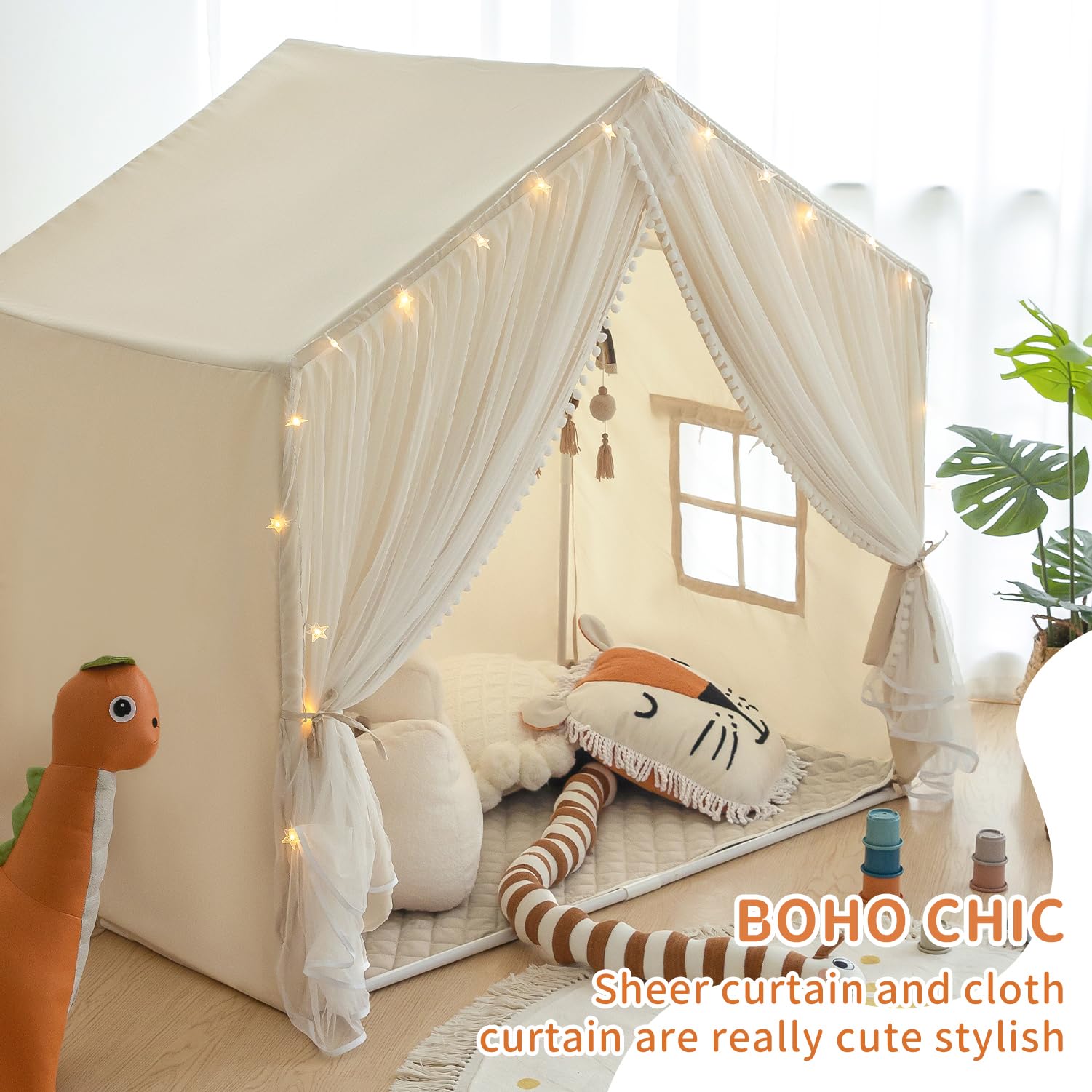 Kids Play Tent with Padded Mat, Princess Castle Playhouse Tents for Toddler