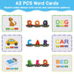 Wondertoys Wooden Alphabet Train Toy 27 PCS Magnetic Alphabet ABC Letter Train Set Includes 42 PCS Flash Cards, 1 Engine and 1 Storage Box