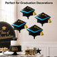 4 Pieces 22 Inches Black Graduation Cap Balloons, Large Academic Cap Shaped Mylar Foil Balloons with Tassel Design, Grad Hat for Class of 2025