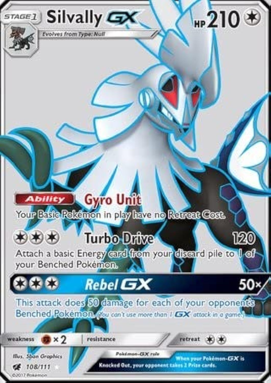 Pokemon Silvally-GX - 108/111 - Full Art Ultra Rare - Sun & Moon: Crimson Invasion