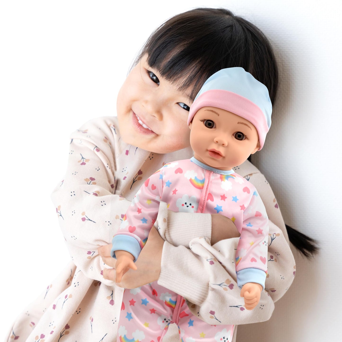 Little Darlings: 19" Cuddle Baby - Pink Kitty - Talking Baby Doll Set w/Accessories, Makes 6 Different Baby Sounds