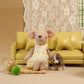 Funky Mini House Miniature Dollhouse Leather Couch -1:12 Scale Mini Sofa Furniture Set with Cushions Fit 3 to 6 inches Doll Figure 1/12 Scale