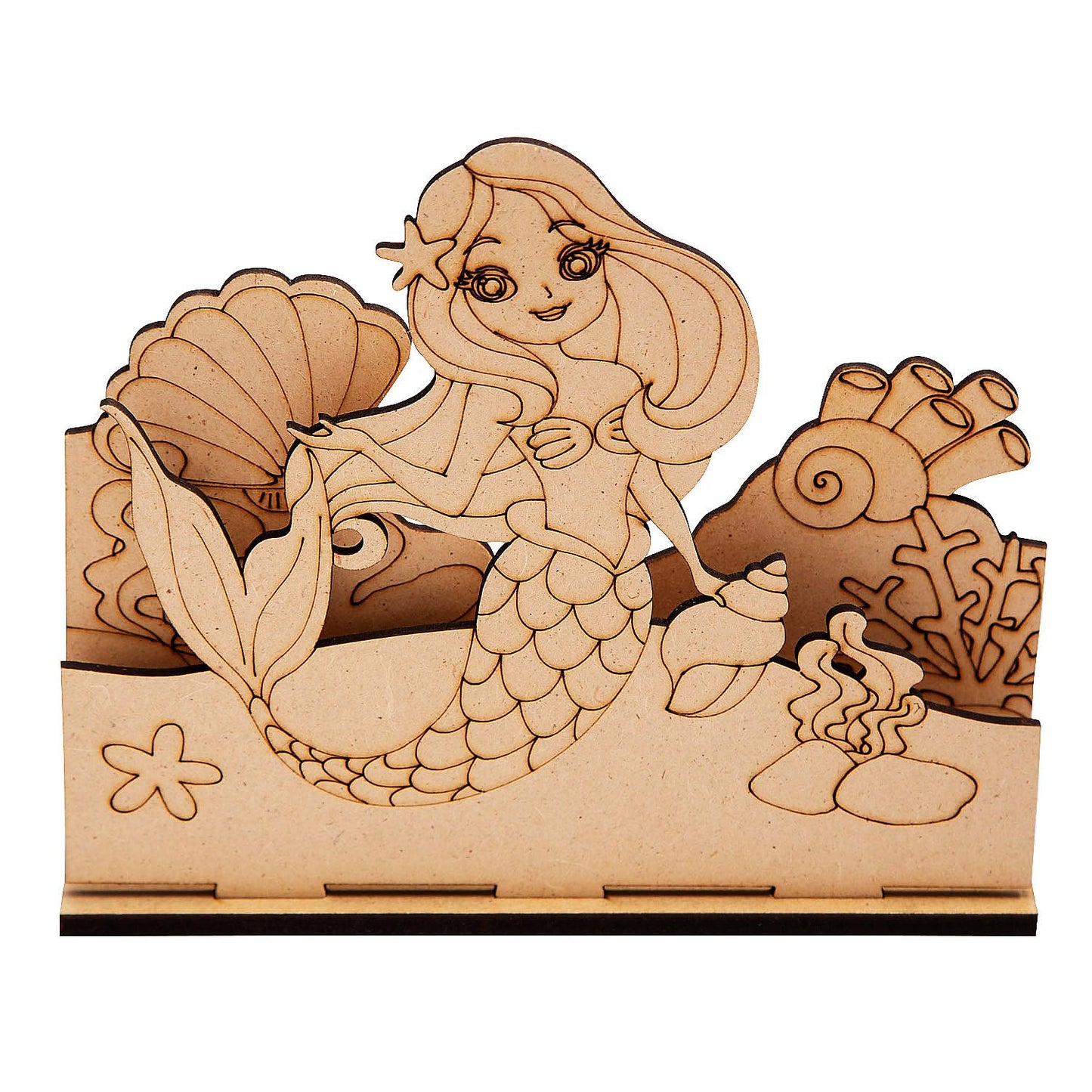 Fun Express 3D DIY Mermaid Wood Puzzle Painting Kit, All in One Kids Craft Kit, Holiday, Birthday and Everyday Gifts, Great Creative Activity for Home