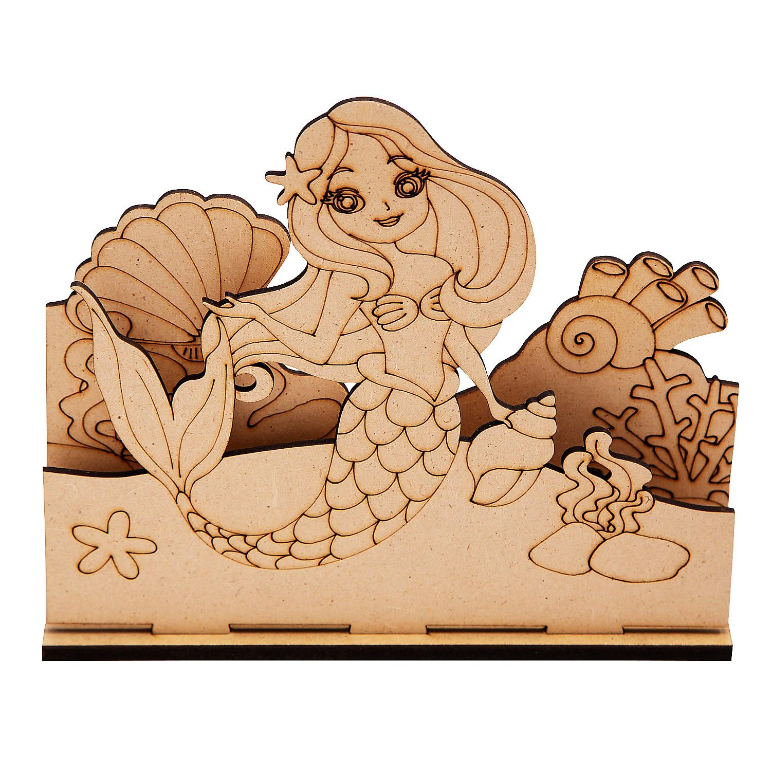 Fun Express 3D DIY Mermaid Wood Puzzle Painting Kit, All in One Kids Craft Kit, Holiday, Birthday and Everyday Gifts, Great Creative Activity for Home