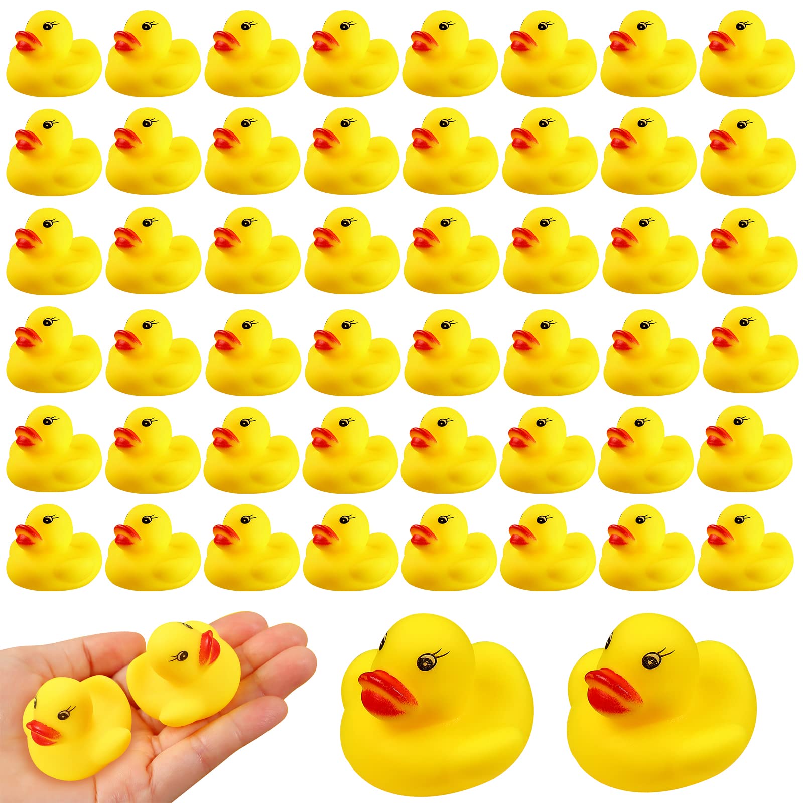 Rubber Ducks Bath Toys 50PCS Mini Ducks Bulk for Kids Baby Shower Decorations Birthday Party Favors Gift Classroom Summer Beach Pool Activity Carnival