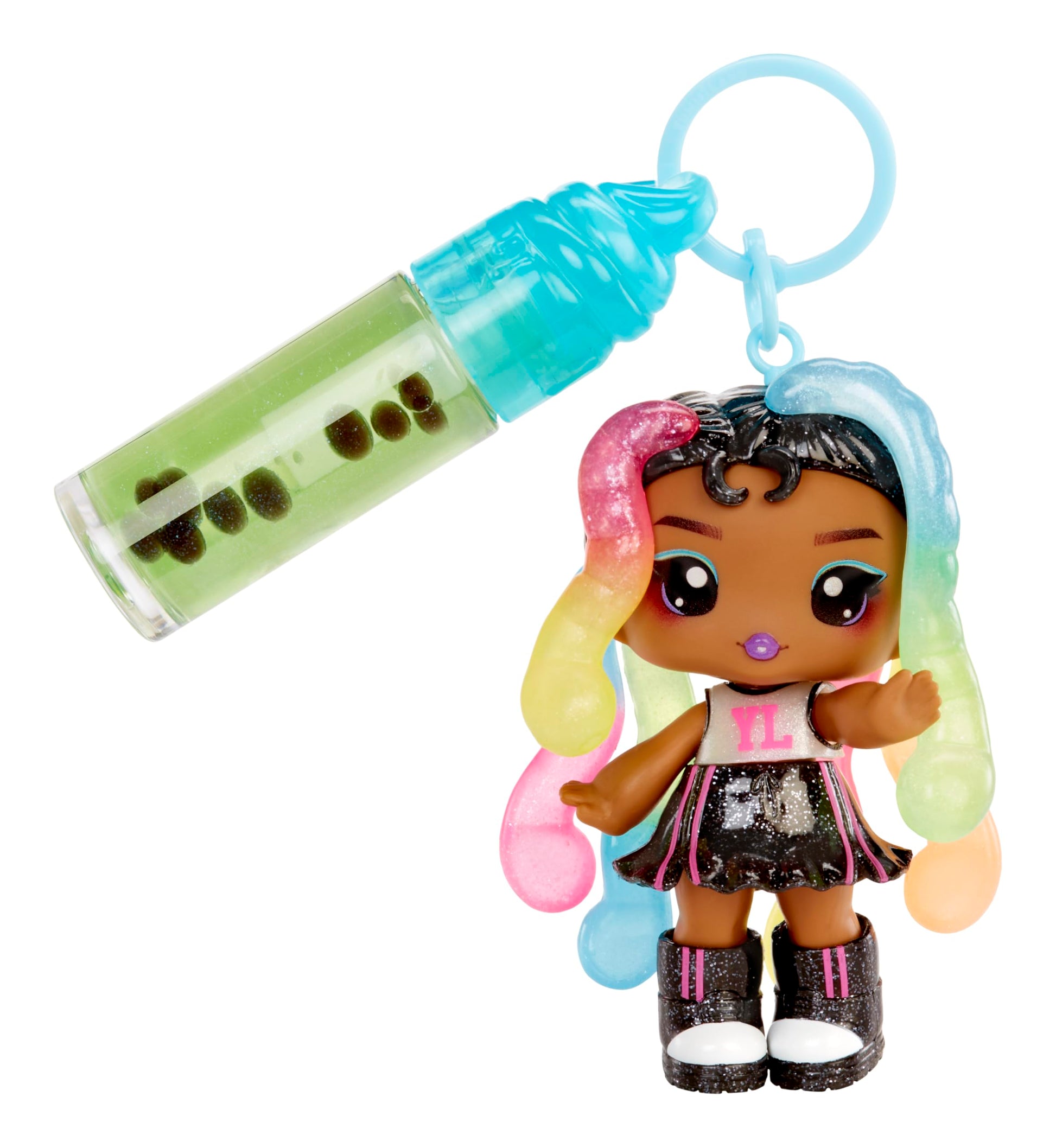 Yummiland Lip Gloss Doll: Sour Sweeties - Sasha Sourworms Includes DIY Lip Gloss + Removable Keychain, Cosmetic Play, Collectible, Ages 4+