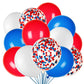 JOYYPOP 80 PCS Red White and Blue Balloons 12 Inch Patriotic Balloons with Confetti Balloons for 4th of July Decorations Independence Day 250