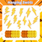 24 Pieces Lightning Hanging Swirls Flash Weather Streamers Gold Lightning Hanging Decorations Ceiling Swirls for Yellow Lightning Birthday Party