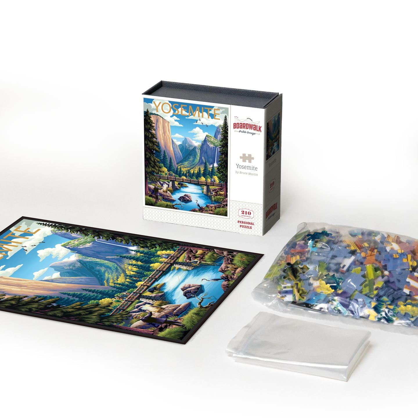 Boardwalk Yosemite 210 Piece Personal Puzzle, Jigsaw Puzzles with Premium Box, California Gifts for Adults, 6"x8"