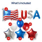 Dream Decor Patriotic Balloon Kit 50 Pieces for 4th of July, Red White and Blue USA Party Decorations with USA Letter Balloons, American Flag Balloon