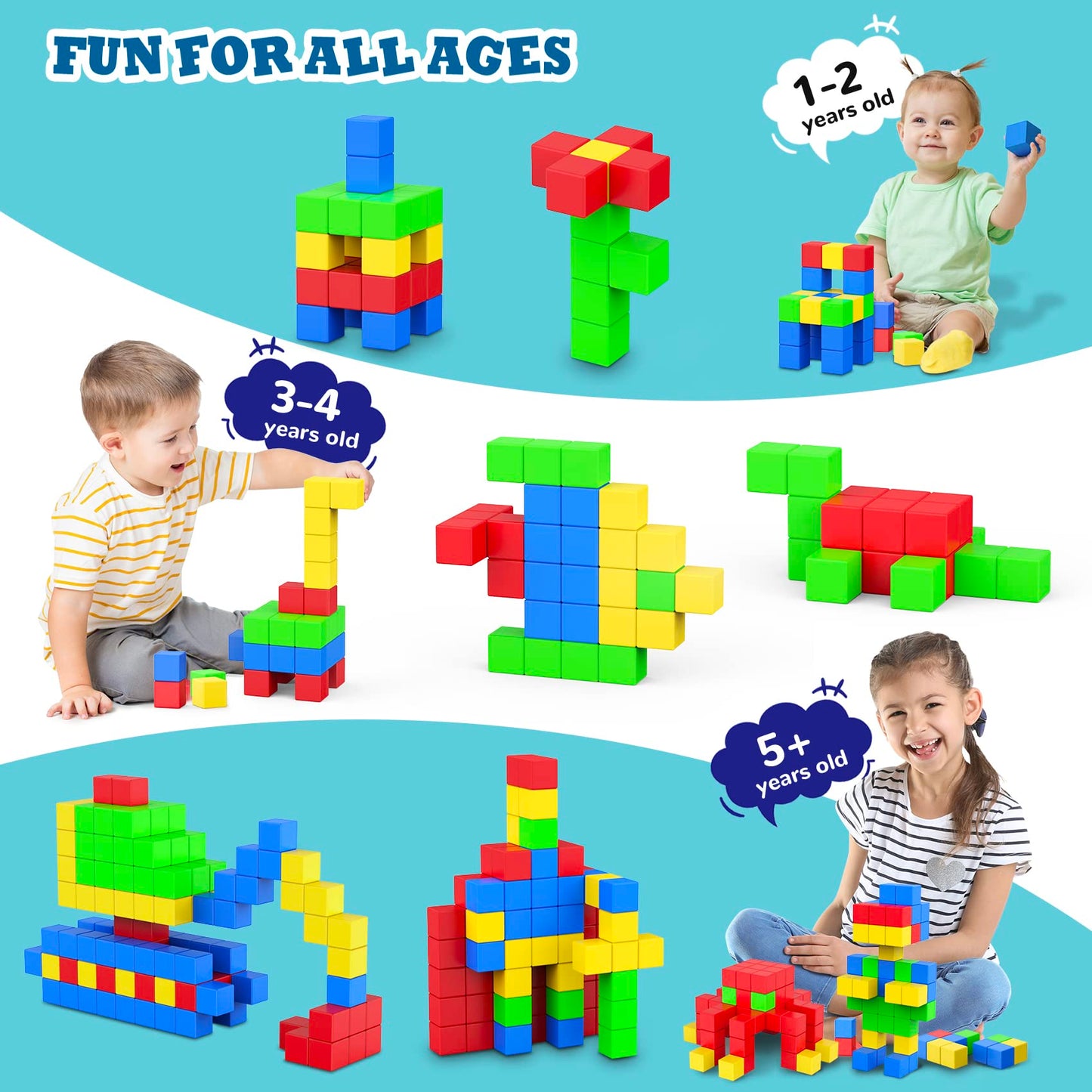 ROMDS Magnetic Blocks 32 Pieces,1 inch Large Magnetic Building Blocks for Ages 3+ Year Old Boys and Girls,3D Magnetic Cubes for Kids,Preschool STEM