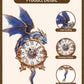 3D Wooden Puzzles for Adults, Blue Dragon Clock with Pendulum Model Kit, 3D Puzzles for Adults Room Home Decor DIY Wall Clock Kit, Holiday Birthday