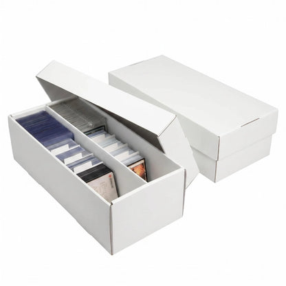 Toupeone Trading Card Storage Box for MTG TCG Sports Card Collection, 2 Row Cardboard Top loader Storage Box, Bulk Card Storage, 2 Sets