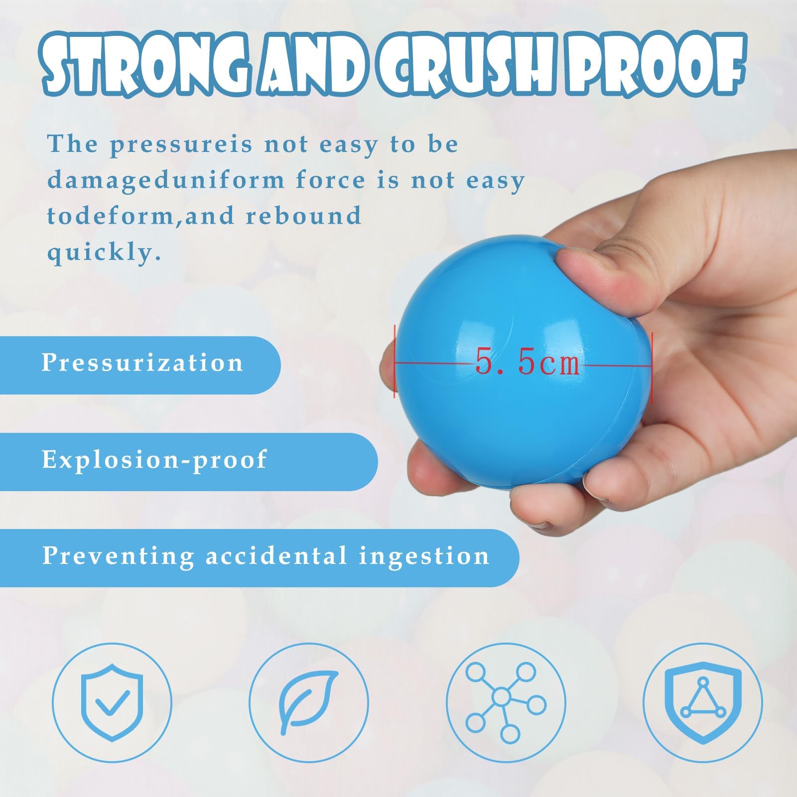 MODEREVE BPA Free 100 Pack Colorful Plastic Balls for Baby Play & Ball Pit, Tent, Pool, House