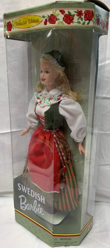 Barbie Year 1999 Collector Edition Dolls of the World 20th Anniversary 12 Inch Doll - Swedish Barbie in One Piece Dress with Attached Apron and Vest