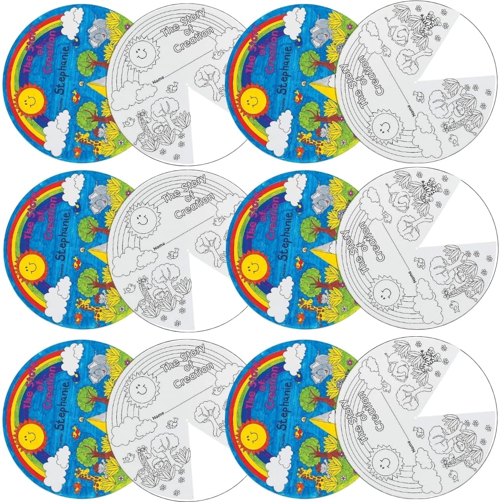 Fun Express Color Your Own Creation Wheel - Makes 12 - DIY Religious Crafts for Kids and Fun Sunday School Activities - VBS 2026 Vacation Bible School