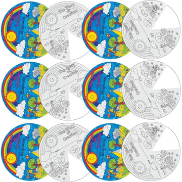 Fun Express Color Your Own Creation Wheel - Makes 12 - DIY Religious Crafts for Kids and Fun Sunday School Activities - VBS 2026 Vacation Bible School