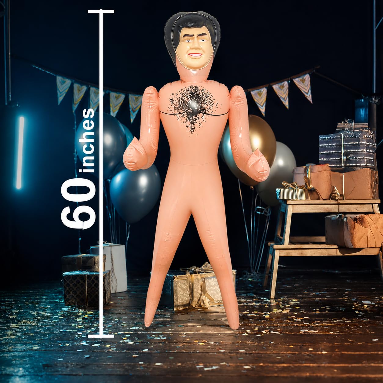 Vaulted Skulls & Co Inflatable John Doll | Inflatable Boyfriend | Blow Up Man Doll | Blow Up Boyfriend | Bachelorette Party Decorations | Gag Gift for