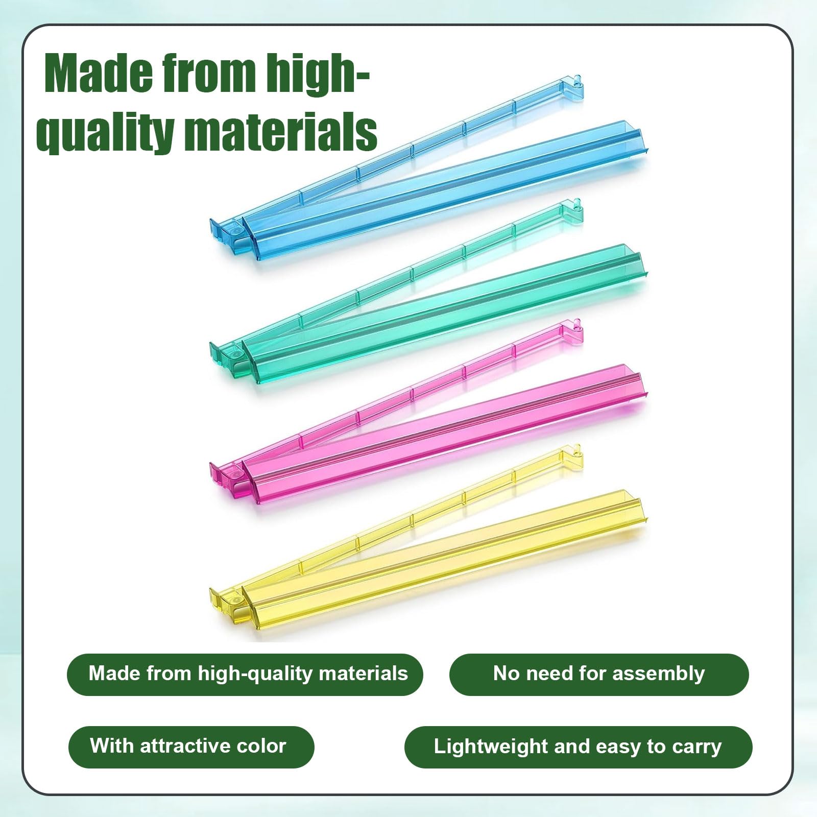 NEWFLAG Mahjong Racks with Pushers Set of 4,Convenient Rotating One-Piece Mahjong Pushers and Racks,Modern American Mahjong Tile Racks (Colourful)