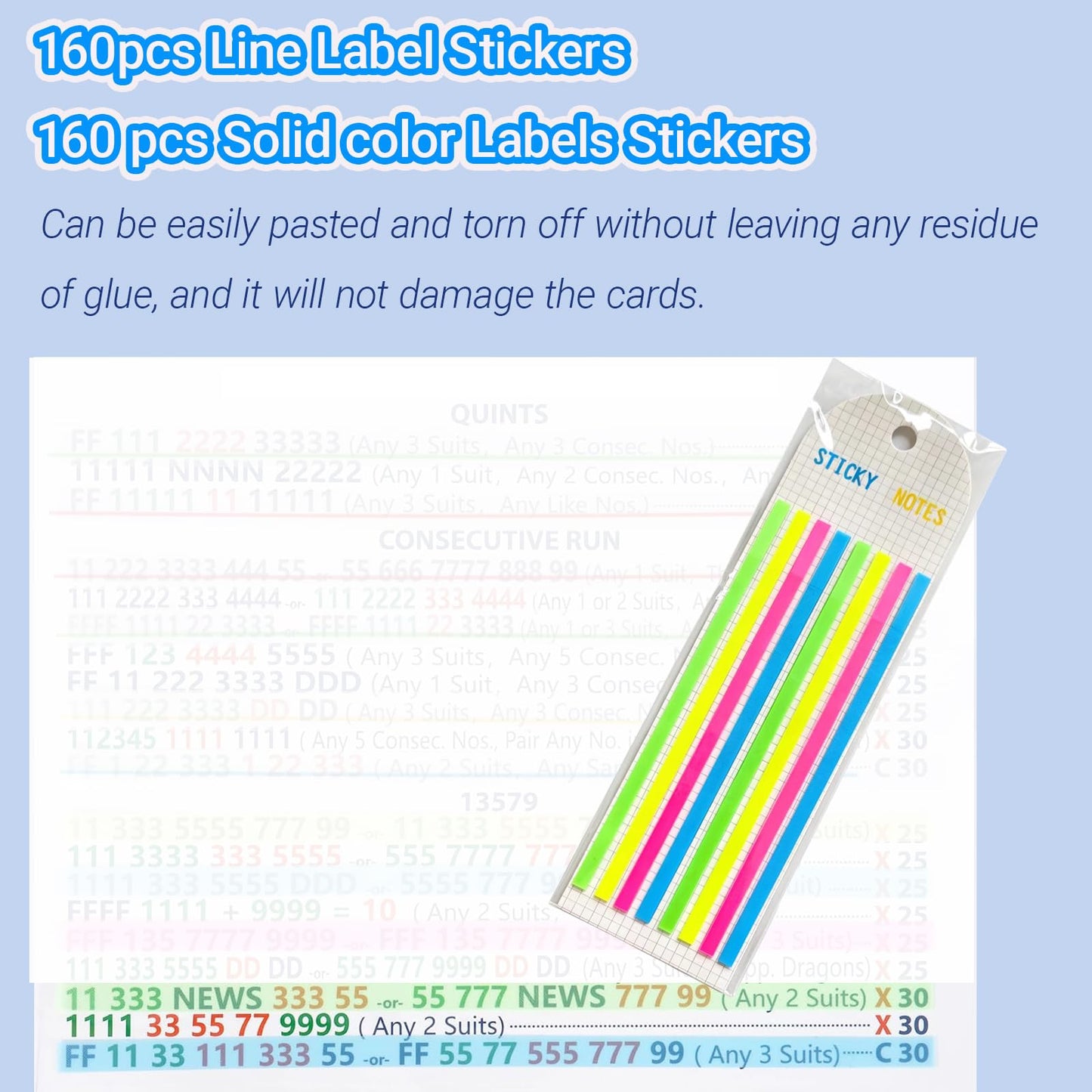 Leather Mahjong Card Holder for Cards with 160pcs Line Finder Highlighter Tape, 8x6 Inch Mahjong Card Sleeve with Magnetic Button,Ideal Mahjong
